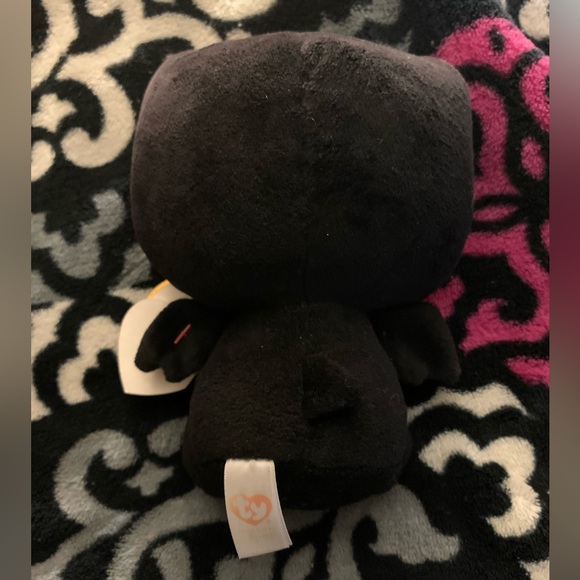 TY Hello Kitty Halloween Beanie Baby Black and Orange Bat Plush - Picture 4 of 5